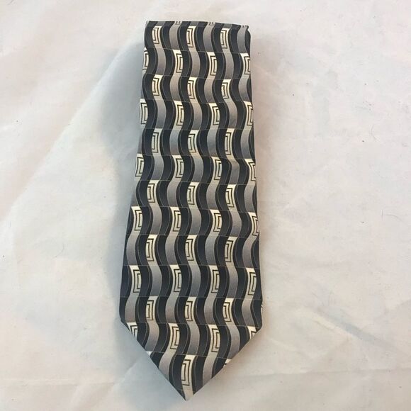 Pierre Cardin Other - Pierre Cardin Tie Black Gray Blue White Business Casual Neutral Accessory Neck